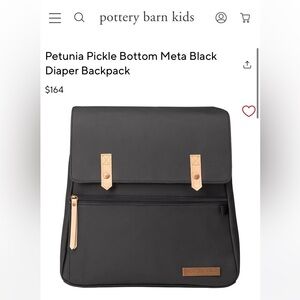 Petunia Pickle Bottom Meta Black Diaper Backpack